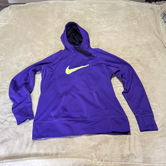 Nike Other - Nike Purple Hoodie with Neon Lime Swoosh